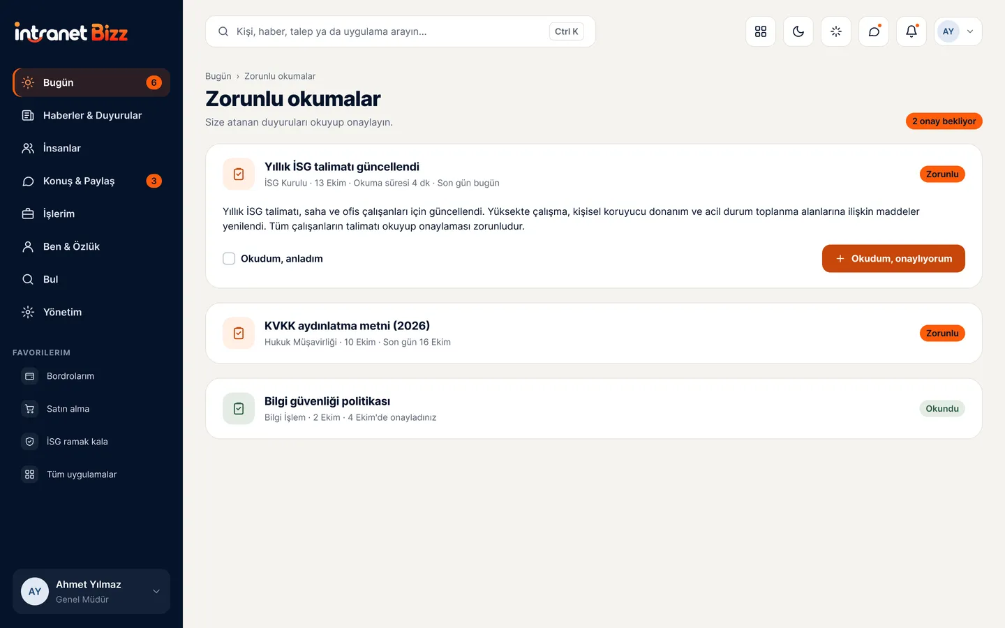 Intranet Bizz — Must-read announcements