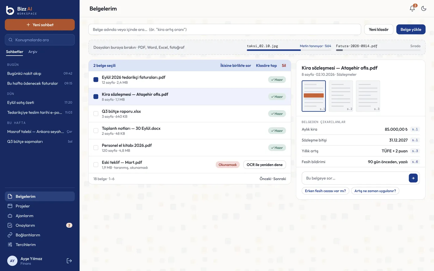 Bizz AI Workspace — My Documents